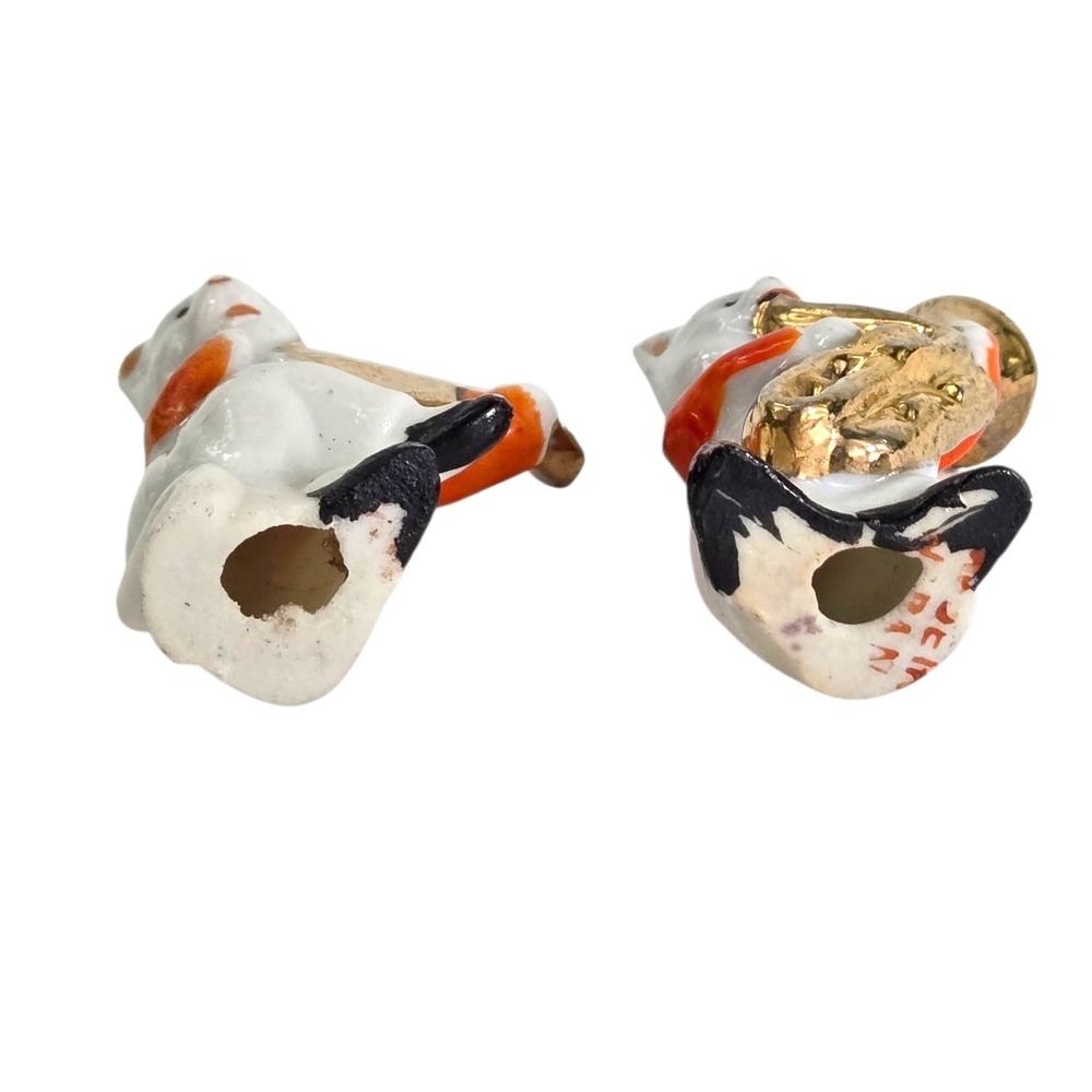 1920's Cat Kitty Porcelain Jazz Band Figurines Made In Japan‎ Gold Instruments - Picture 7 of 9